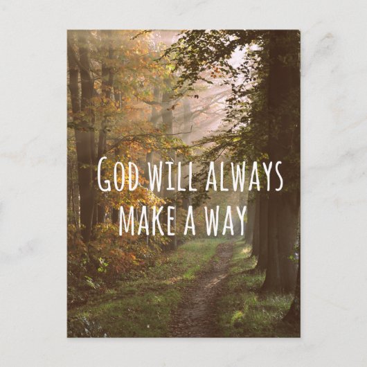 Carte Postale Inspirational Christian Quote: God Will (Devant)