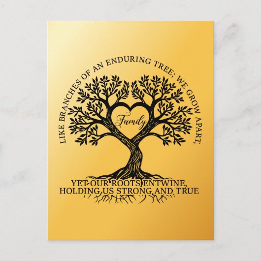 Carte Postale Inspirational family quotes on a tree with roots (Devant)
