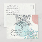 Carte Postale Inspirational Merci Écriture, Fleur Vintage (Devant / Derrière)
