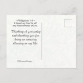 Carte Postale Inspirational Merci Écriture, Fleur Vintage (Dos)