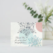 Carte Postale Inspirational Merci Écriture, Fleur Vintage (Debout devant)