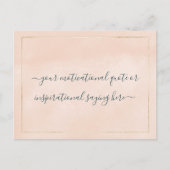 Carte Postale Inspirational Motivational Quote DIY Script Pink (Devant)