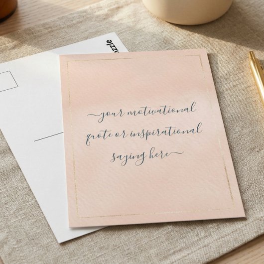 Carte Postale Inspirational Motivational Quote DIY Script Pink
