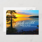 Carte Postale Inspirationnel : Dieu Fera Un Chemin... (Devant / Derrière)