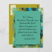 Carte Postale Inspirationnelle Bible chrétienne Plan de Dieu Car (Devant / Derrière)