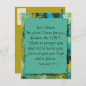 Carte Postale Inspirationnelle Bible chrétienne Plans de Dieu Ca (Devant / Derrière)