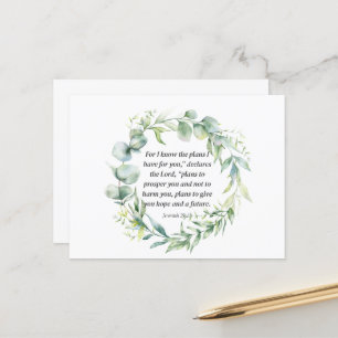 Carte Postale Inspirationnelle Bible Verse Jérémie 29:11