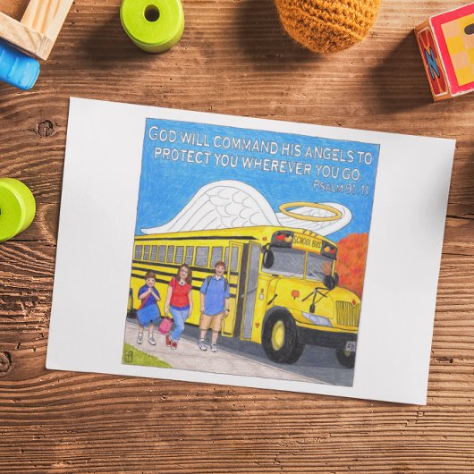 Carte postale Inspirative Angel Bus