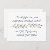 Carte postale inspirée d'Anne of Green Gables (Devant / Derrière)