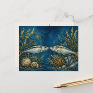 Carte postale inspirée d'aquarelle océanique - Deu