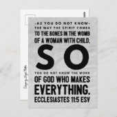 Carte postale inspirée de la Bible - Ecclésiaste 1 (Devant / Derrière)