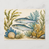 Carte postale inspirée de l'aquarelle de l'océan a (Devant)