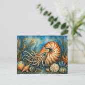 Carte postale inspirée de l'aquarelle Nautilus Oce (Debout devant)