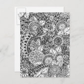 Carte Postale Inspirée par la flore ethnique (Devant / Derrière)