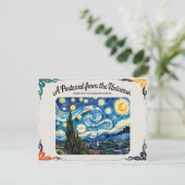 Carte postale inspirée par l'art nocturne étoilé d (Debout devant)