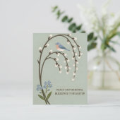 Carte Postale Inspiring Easter Peace Renewal Bluebird Willow (Debout devant)