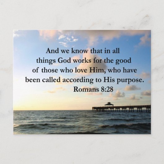 CARTE POSTALE INSPIRING ROMANS 8:28 DESIGN (Devant)