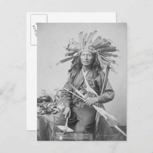 Carte Postale Instigateur de la révolte indienne à Pine (Devant / Derrière)