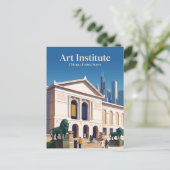 Carte Postale Institut d'art de Chicago Illinois (Debout devant)