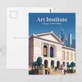 Carte Postale Institut d'art de Chicago Illinois (Devant / Derrière)