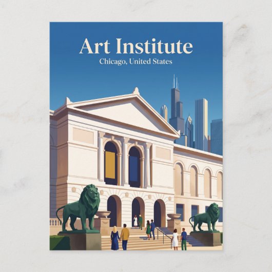 Carte Postale Institut d'art de Chicago Illinois (Devant)