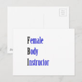Carte Postale Instructeur de corps féminin (Devant / Derrière)