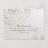 Carte Postale Instructeur de méditation Yoga Gold Mandala Fleurs (Devant)