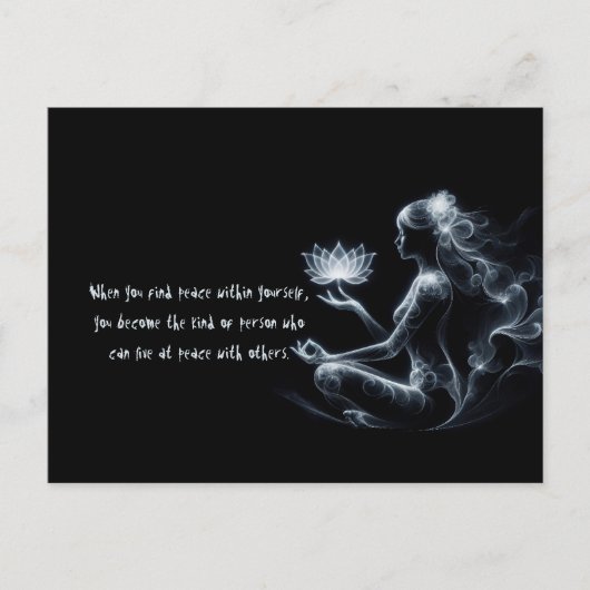 Carte Postale Instructeur de Yoga Méditation Lotus Pose Lumineus (Devant)