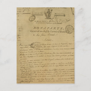 Carte Postale Instructions aux soldats émises par Napoléon