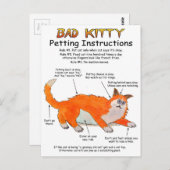 Carte Postale Instructions de mouture de Kitty Bad (Devant / Derrière)