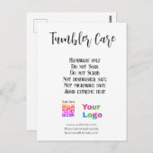Carte Postale Instructions de soin Tumbler ajouter le logo du no (Devant / Derrière)