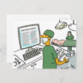 Carte Postale Instructions pour la vérification des chirurgiens  (Devant / Derrière)