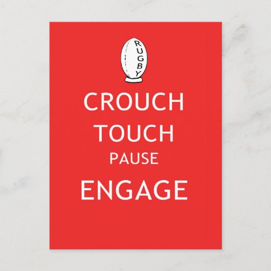 Carte Postale Instructions sur le gomme de rugby (ancien) (Devant)