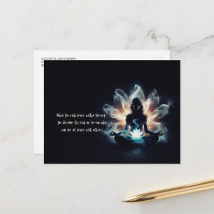 Carte Postale Instructrice de yoga Pose de méditation Brume lumi