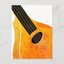 Carte Postale Instrument de musique artistique bouzouki orange