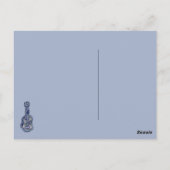 Carte Postale Instrument de musique de la guitare bleue (Dos)