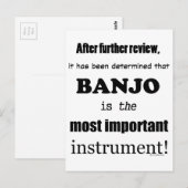 Carte Postale Instrument le plus important de Banjo (Devant / Derrière)