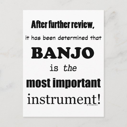 Carte Postale Instrument le plus important de Banjo (Devant)