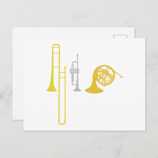 Carte Postale Instruments à vent en cuivre (Devant / Derrière)