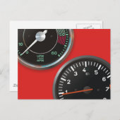 Carte Postale Instruments automobiles vintages / jauges de voitu (Devant / Derrière)