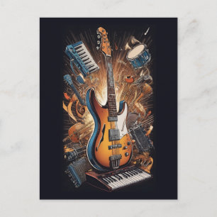 Carte Postale Instruments de musique