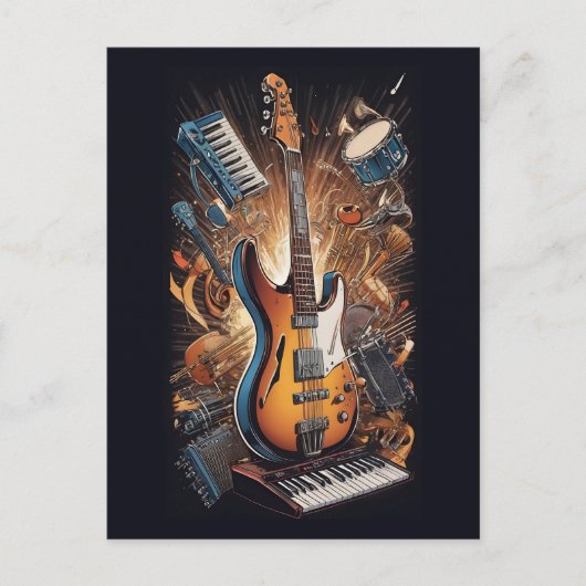 Carte Postale Instruments de musique (Devant)