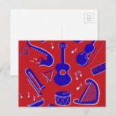 Carte Postale Instruments de musique (Devant / Derrière)