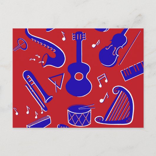 Carte Postale Instruments de musique (Devant)