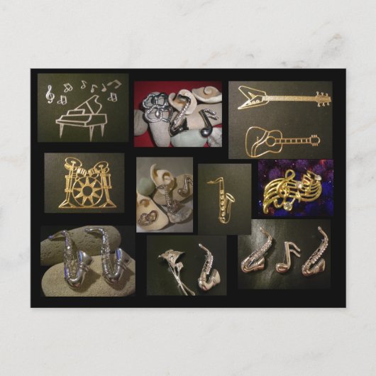 Carte Postale Instruments de musique (Devant)