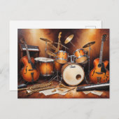 Carte Postale Instruments de musique (Devant / Derrière)