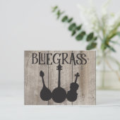 Carte Postale Instruments de musique Bluegrass sur bois rustique (Debout devant)