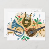 Carte Postale Instruments de musique et saint (Devant / Derrière)