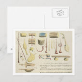 Carte Postale Instruments de musique indiens, plaque 23 de 'Orie (Devant / Derrière)