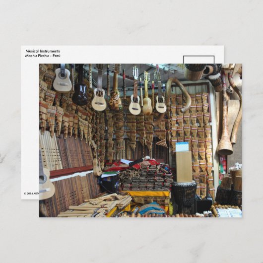 Carte Postale Instruments de musique - Machu Picchu - Pérou (Devant / Derrière)